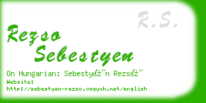 rezso sebestyen business card